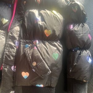 APPAMAN Rainbow heart puff coat SZ 14